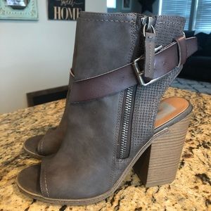 DV peeptoe ankle boots